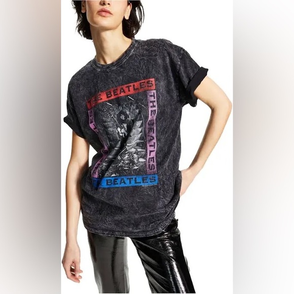 WASHED BLACK THE BEATLES TEE - Picture 3 of 3